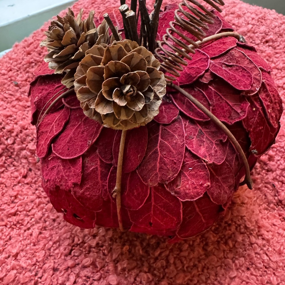 Rustic Orange & Red Leaf Pumpkins set - Picture 2 of 5